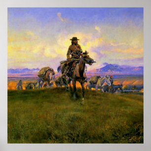 "The Romance Makers" Western Art von Charles M. Ru Poster