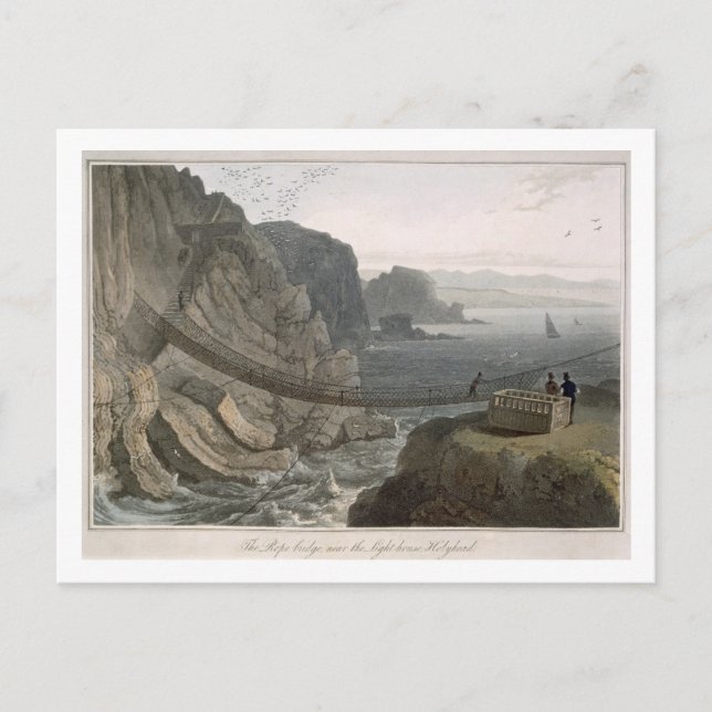 The Rope Bridge near the Lighthouse, Holyhead, for Postkarte (Vorderseite)