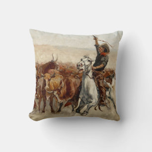 The Roundup Western Art von Frederic Remington Kissen