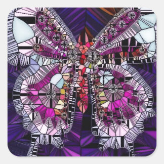 The Royal Butterfly Effect - Sapphire & Amethyst Quadratischer Aufkleber