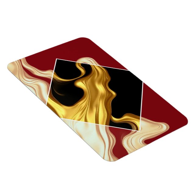 The Royal Flow Photo Magnet: Regal Crimson & Gold  Magnet (Rechte Seite)