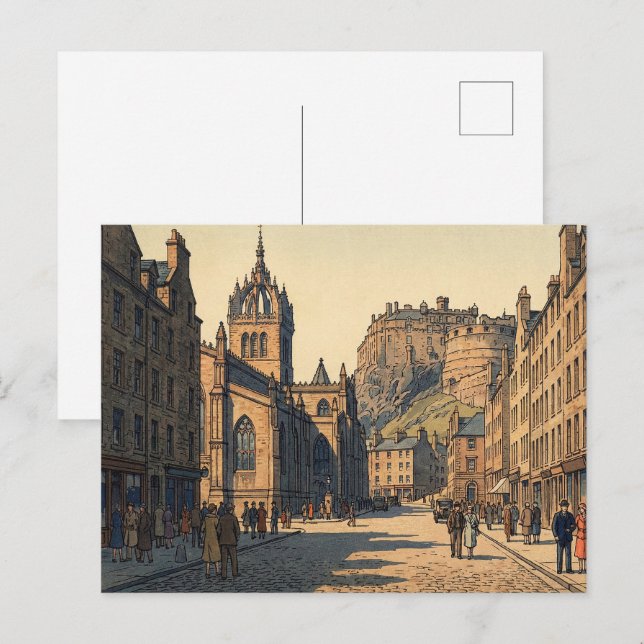 The Royal Mile at Edinburgh J Postkarte (Vorne/Hinten)