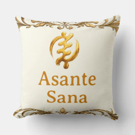 "The Royal Reversible" Asante Sana Gold Adinkra He Kissen