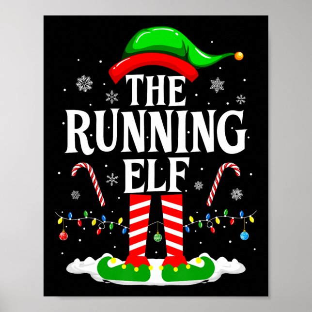 The Running Elf Xmas Running Funny Runner Christma Poster (Vorne)
