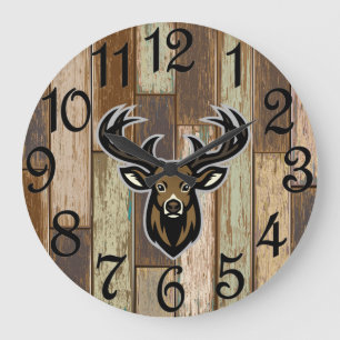 The Rustic Hunter  Large Clock Große Wanduhr