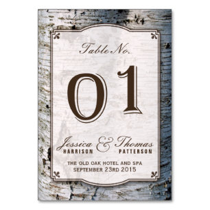 The Rustic Silver Birch Tree Wedding Collection 01 Tischnummer