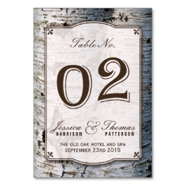The Rustic Silver Birch Tree Wedding Collection 02 Tischnummer