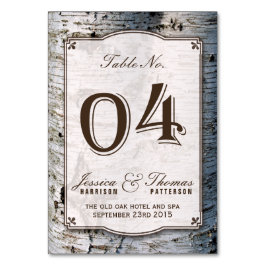 The Rustic Silver Birch Tree Wedding Collection 04 Tischnummer