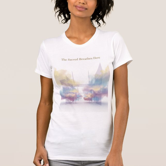 The Sacred Breathes Here Minimal Spiritual Art T-Shirt (Vorderseite)