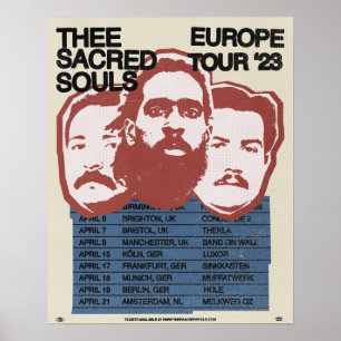 The Sacred Souls 2023 Europe Tour Poster