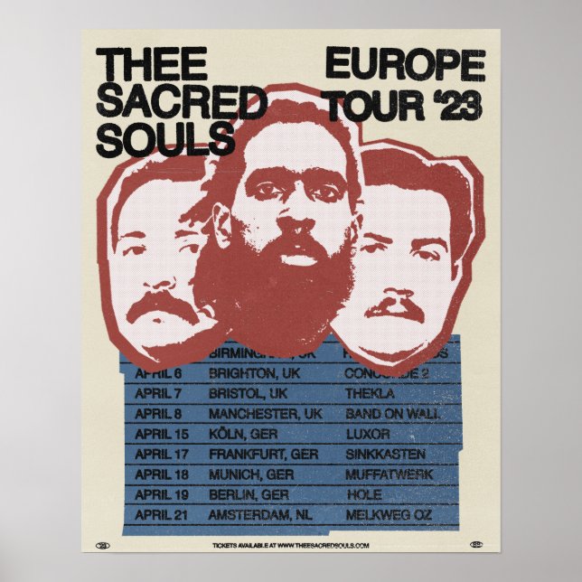 The Sacred Souls 2023 Europe Tour Poster (Vorne)
