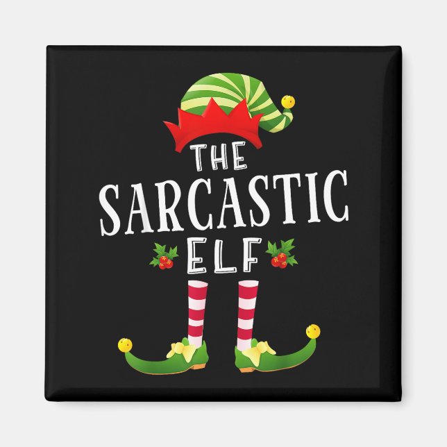 The Sarcastic Elf Christmas Matching Pajama  Magnet (Vorne)