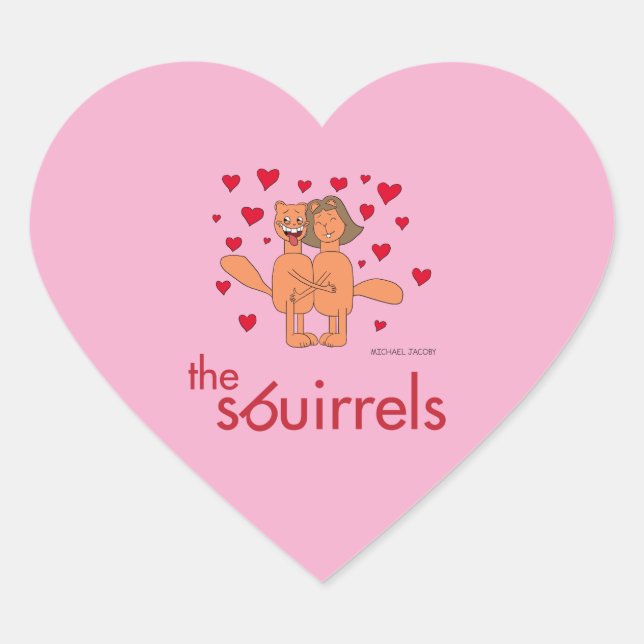 The Sbuirrels Ed and Mary Valentine Herz-Aufkleber (Vorderseite)