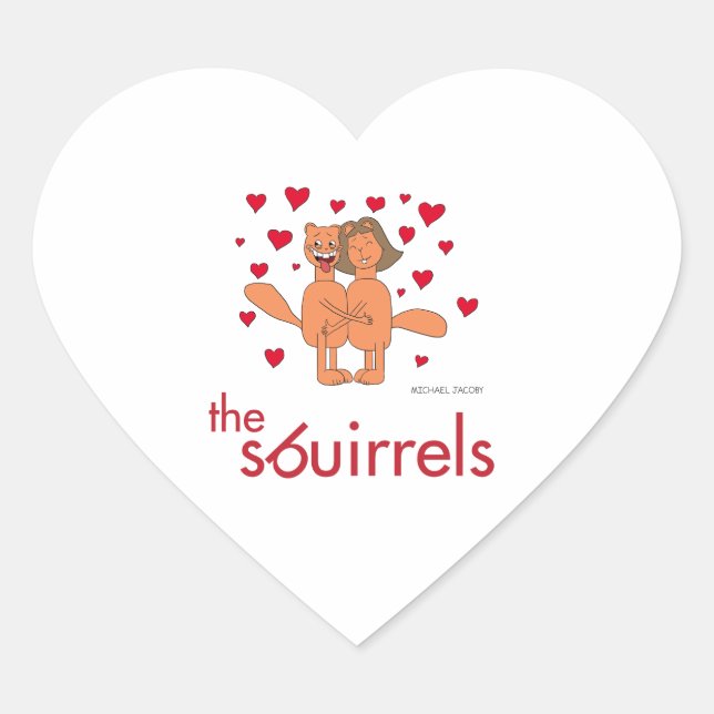 The Sbuirrels Ed and Mary Valentine Herz-Aufkleber (Vorderseite)