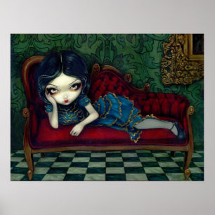 The Scarlet Sofa victorian gothic Art Print Poster