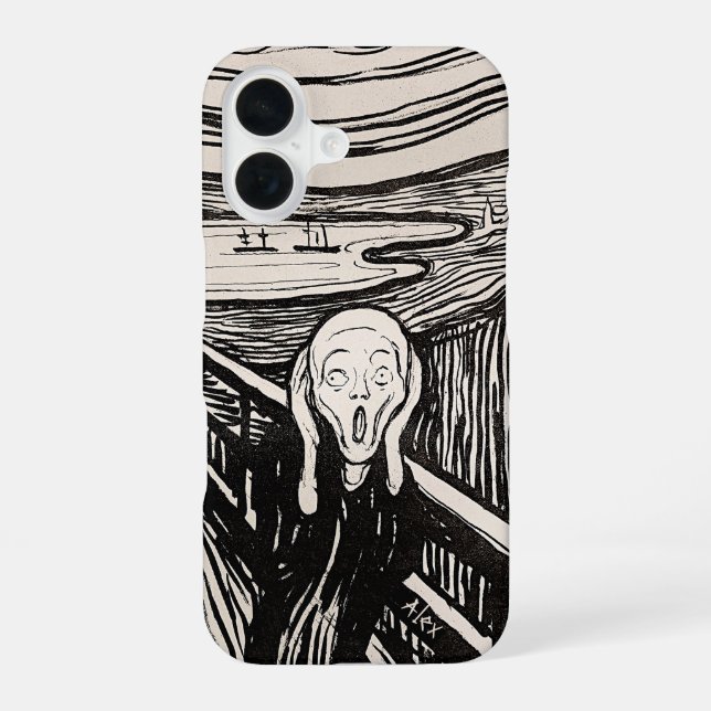 The Scream – Edvard Munch – Custom Text  iPhone 16 Hülle (Rückseite)