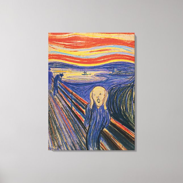 The Scream Edvard Munch (pastellfarben 1895) Hohe  Leinwanddruck (Vorderseite)