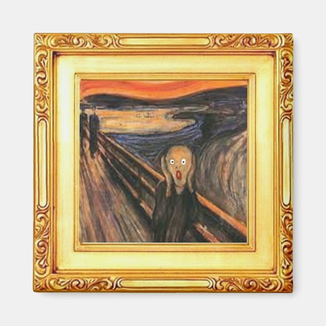 The Scream, Fine Art by Edvard Munch Magnet (Vorne)
