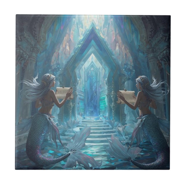 The Scroll Keepers of the Deep” Fliese (Vorderseite)