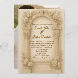 The Sculpted Vow Photo Wedding Invitation Einladung