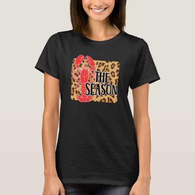 The Season Crawfish Leopard Mardi Gras Carnival Fe T-Shirt (Vorderseite)
