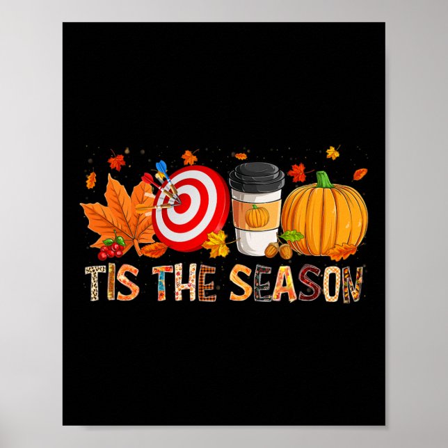 The Season Leopard Pumpkin Darts Halloween Fall Le Poster (Vorne)