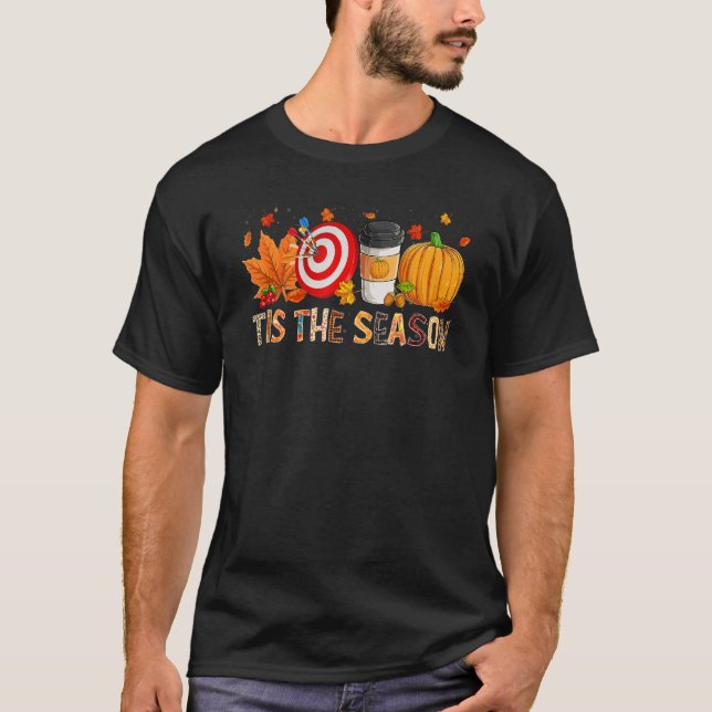 The Season Leopard Pumpkin Darts Halloween Fall Le T-Shirt (Vorderseite)