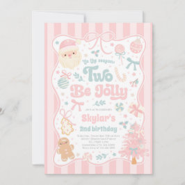 The Season Two Be Jolly Christmas Bow 2nd Birthday Einladung