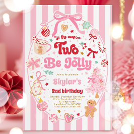 The Season Two Be Jolly Christmas Bow 2nd Birthday Einladung