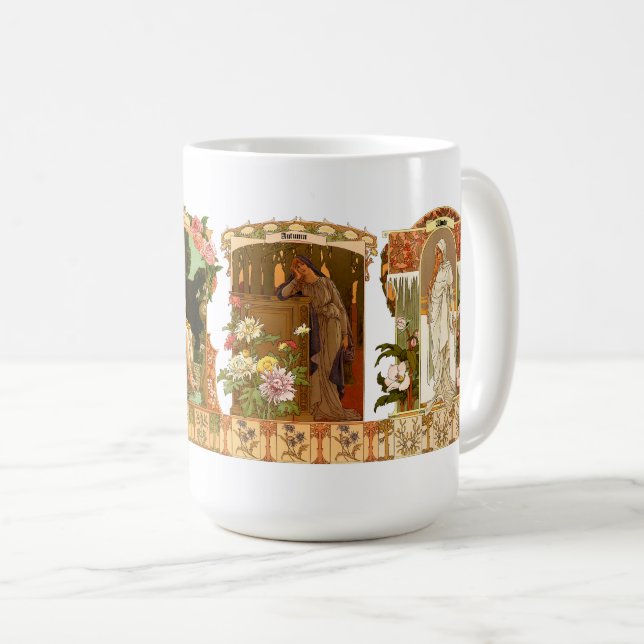The Seasons Art Nouveau by Sonrel. Kaffeetasse (VorderseiteRechts)