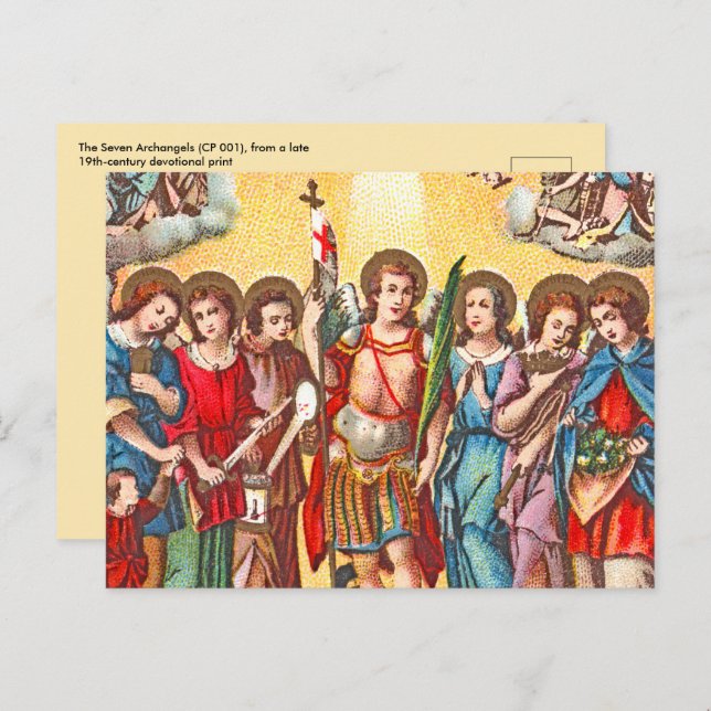 The Seven Archangels (CP 001; Chromolithograph Postkarte (Vorne/Hinten)