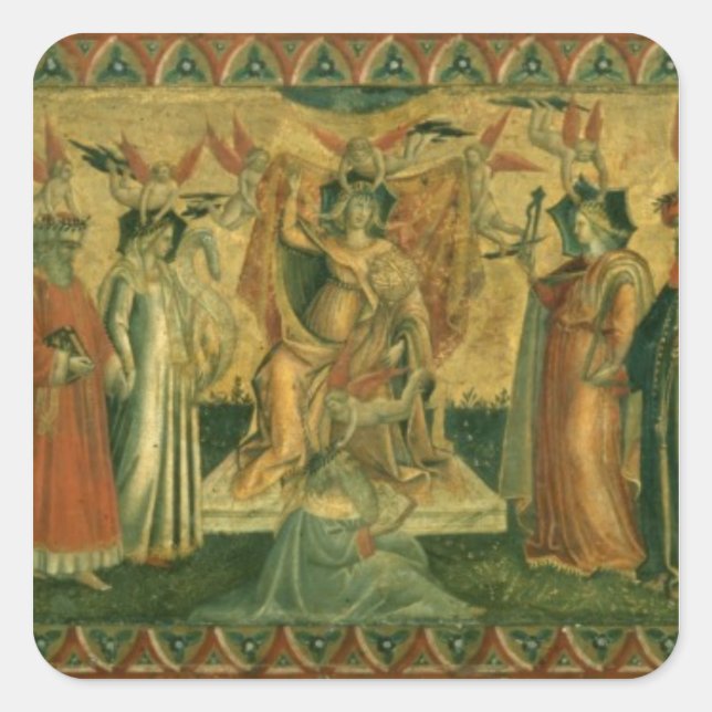 The Seven Liberal Arts, c.1435 Quadratischer Aufkleber (Vorderseite)
