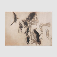"The Seven Ravens" Wasserfarbe von Arthur Rackham