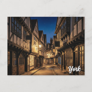 The Shambles in York England Night Postkarte