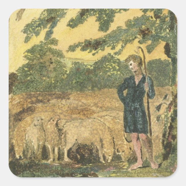 The Shepherd, from 'Songs of Innocence', 1789 (col Quadratischer Aufkleber (Vorderseite)