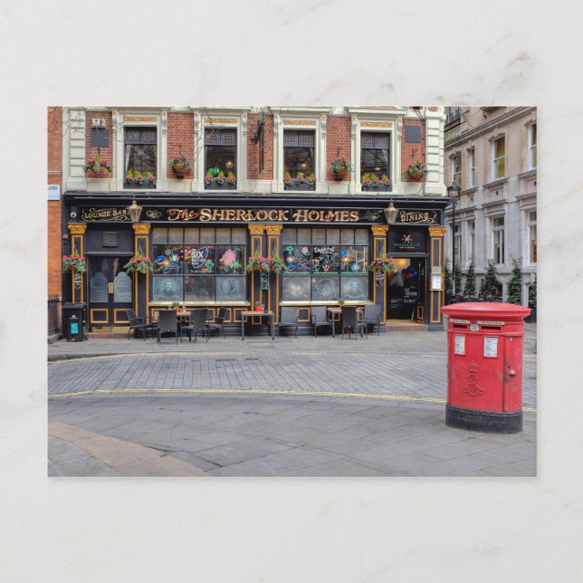 The Sherlock Holmes, Westminster London Vereinigte Postkarte (Vorderseite)