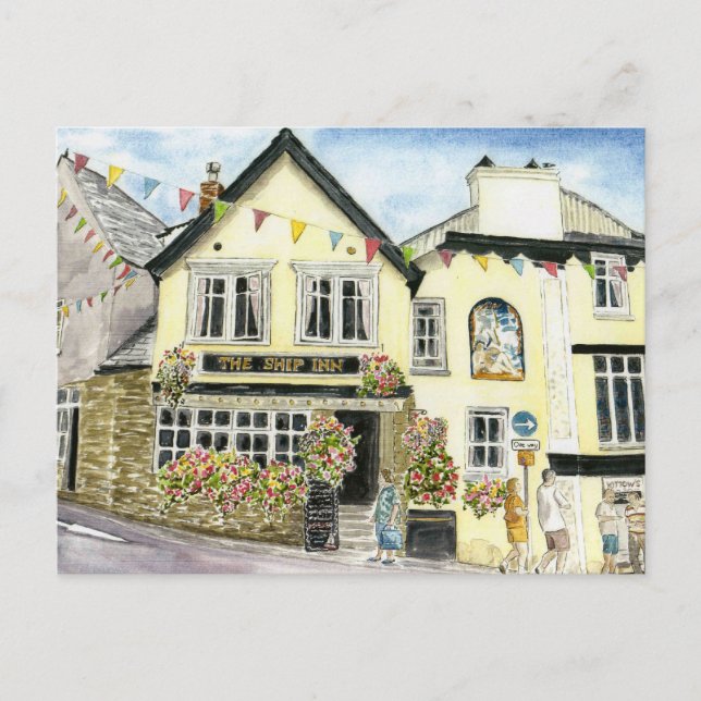 'The Ship Inn (Fowey)' Postcard Postkarte (Vorderseite)