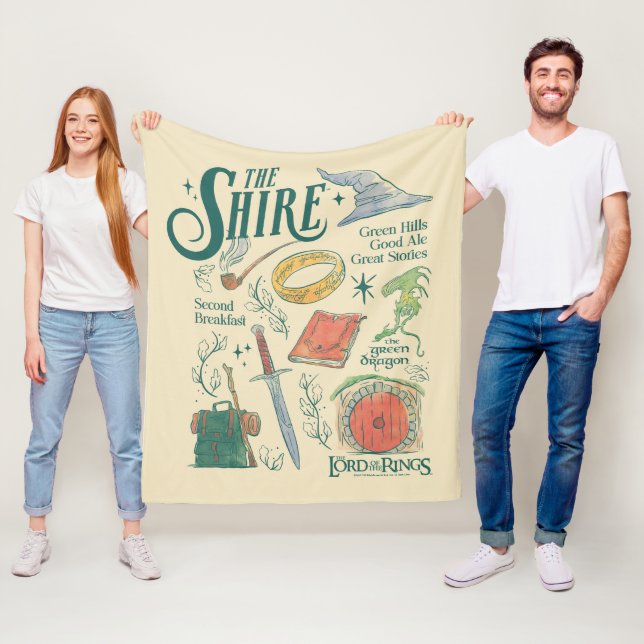 THE SHIRE™ Wasserfarben-Collage-Grafik Fleecedecke (Beispiel)