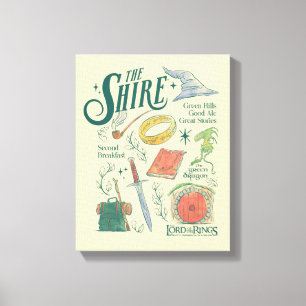 THE SHIRE™-Wasserfarben-Collage-Grafik Leinwanddruck