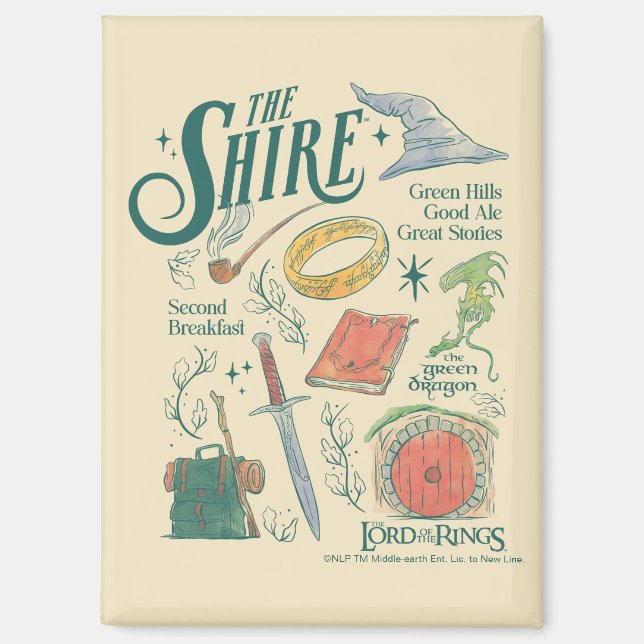 THE SHIRE™ Wasserfarben-Collage-Grafik Magnet (Vorderseite)