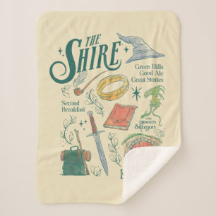 THE SHIRE™ Wasserfarben-Collage-Grafik Sherpadecke