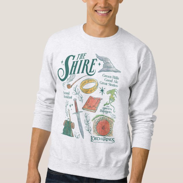THE SHIRE™ Wasserfarben-Collage-Grafik Sweatshirt (Vorderseite)