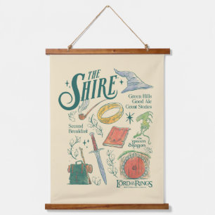 THE SHIRE™ Watercolor-Collage-Grafik Wandteppich Mit Holzrahmen