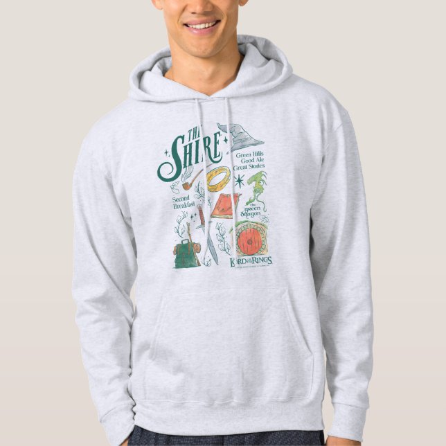 THE SHIRE™ Watercolor Collage Graphic Hoodie (Vorderseite)