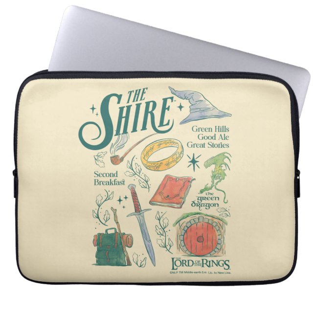 THE SHIRE™ Watercolor Collage Graphic Laptopschutzhülle (Vorderseite)