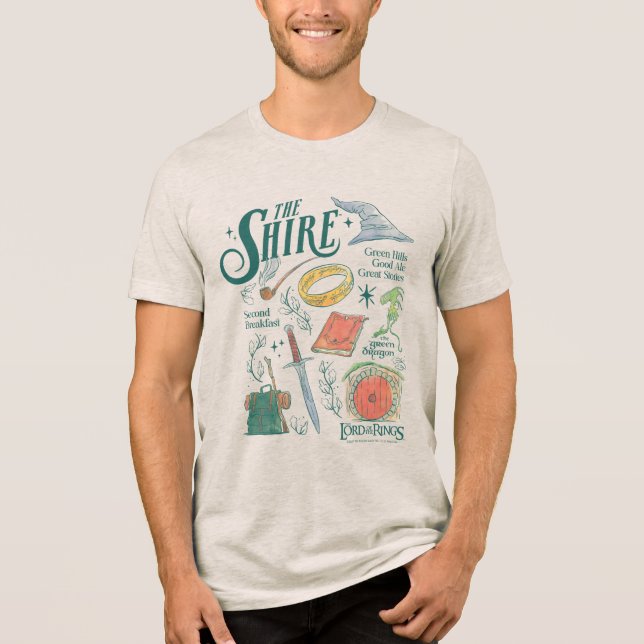 THE SHIRE™ Watercolor Collage Graphic Tri-Blend Shirt (Vorderseite)