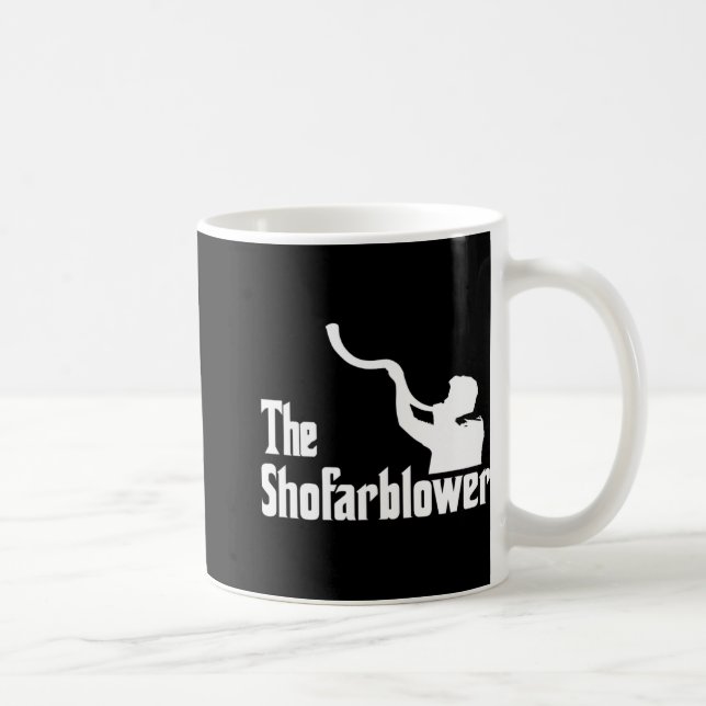 The Shofar Blower Rosh Hashanah Rabbi Temple Jewis Kaffeetasse (Rechts)