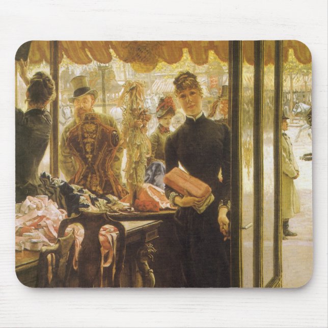The Shop Girl von James Tissot, Viktorianische Kun Mousepad (Vorne)