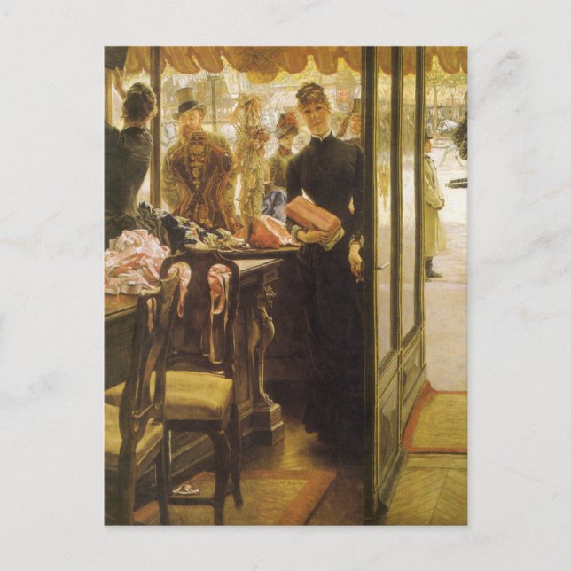 The Shop Girl von James Tissot, Viktorianische Kun Postkarte (Vorderseite)