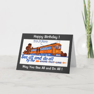 The Shore Fast Line Trolley Service Birthday Karte